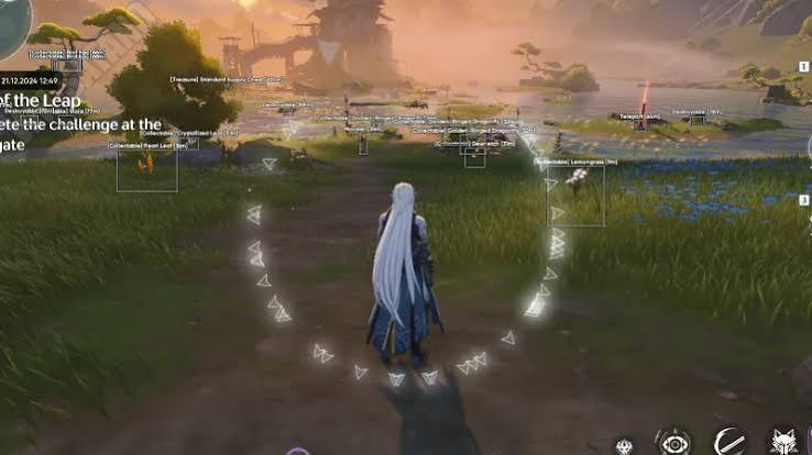 Loot and collectable ESP Wuthering Waves ESP showing loot, collectibles, and chest distances on PC